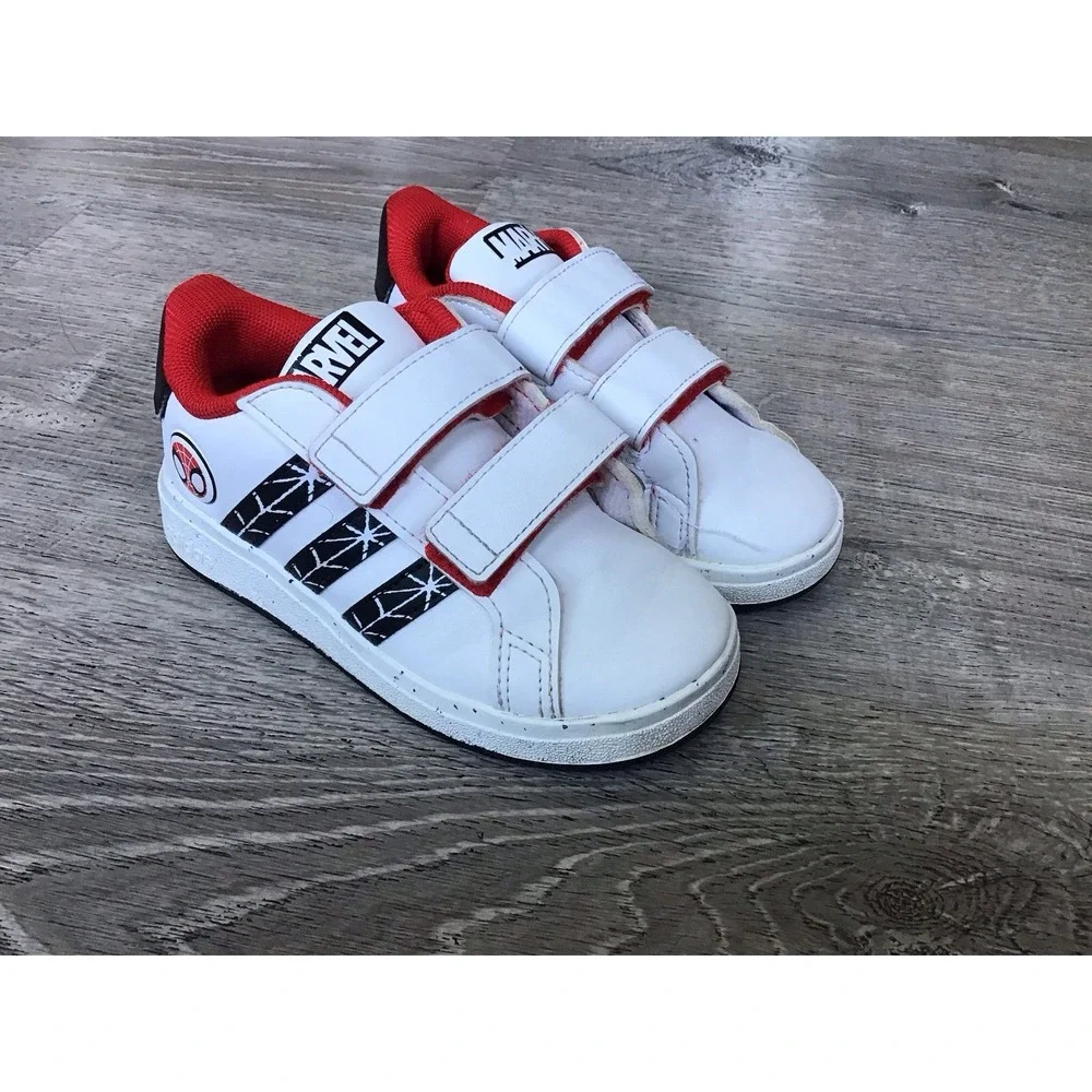 Adidas Spider-Man Grand Court CF IF9893 Hook & Loop Low Toddlers 8K Sneakers